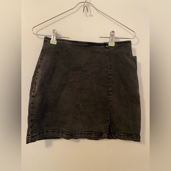 Womens Notch Front Denim Mini Skirt Black Wash - Wild Fable - Picture 3 of 7